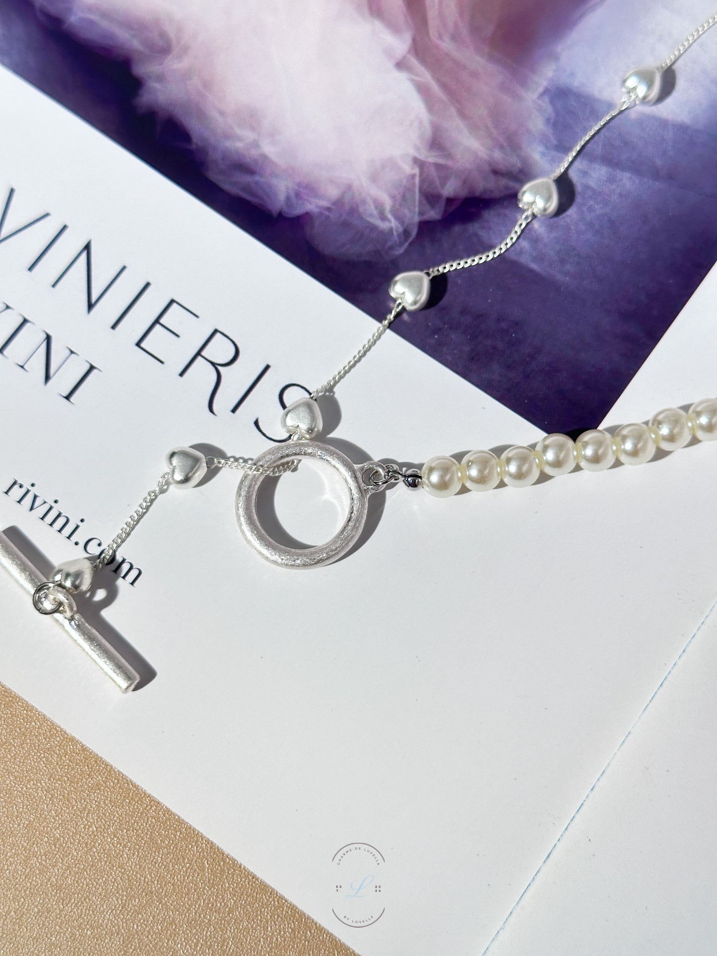 Heart & Pearl OT Buckle Necklace