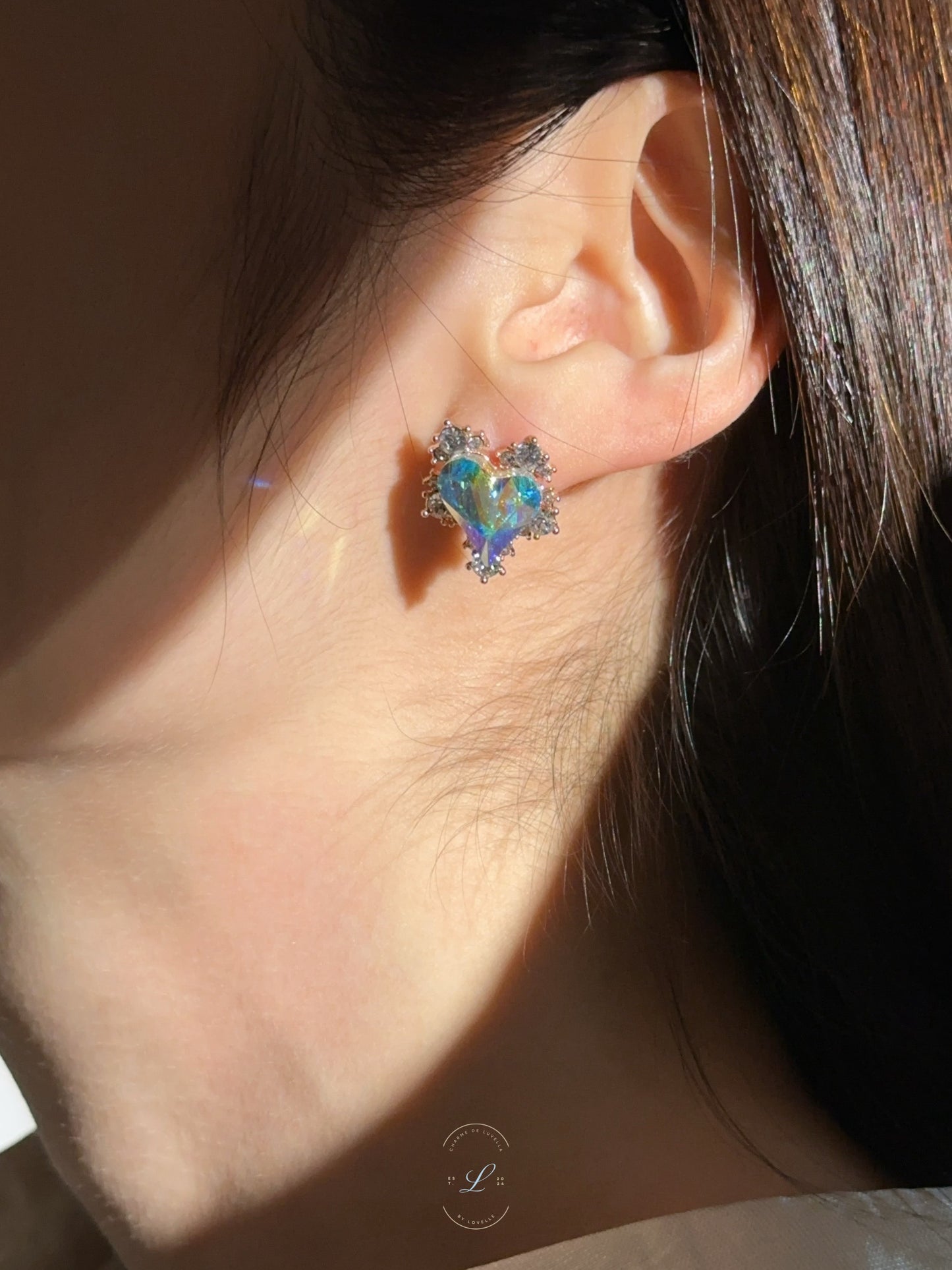 Irregular Heartshape Diamond Earring