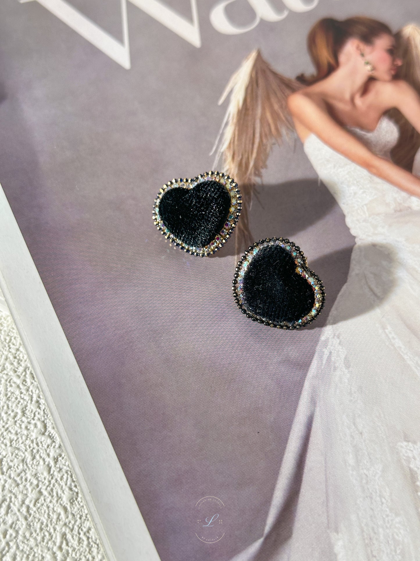 Black Velvet Hearty Earrings