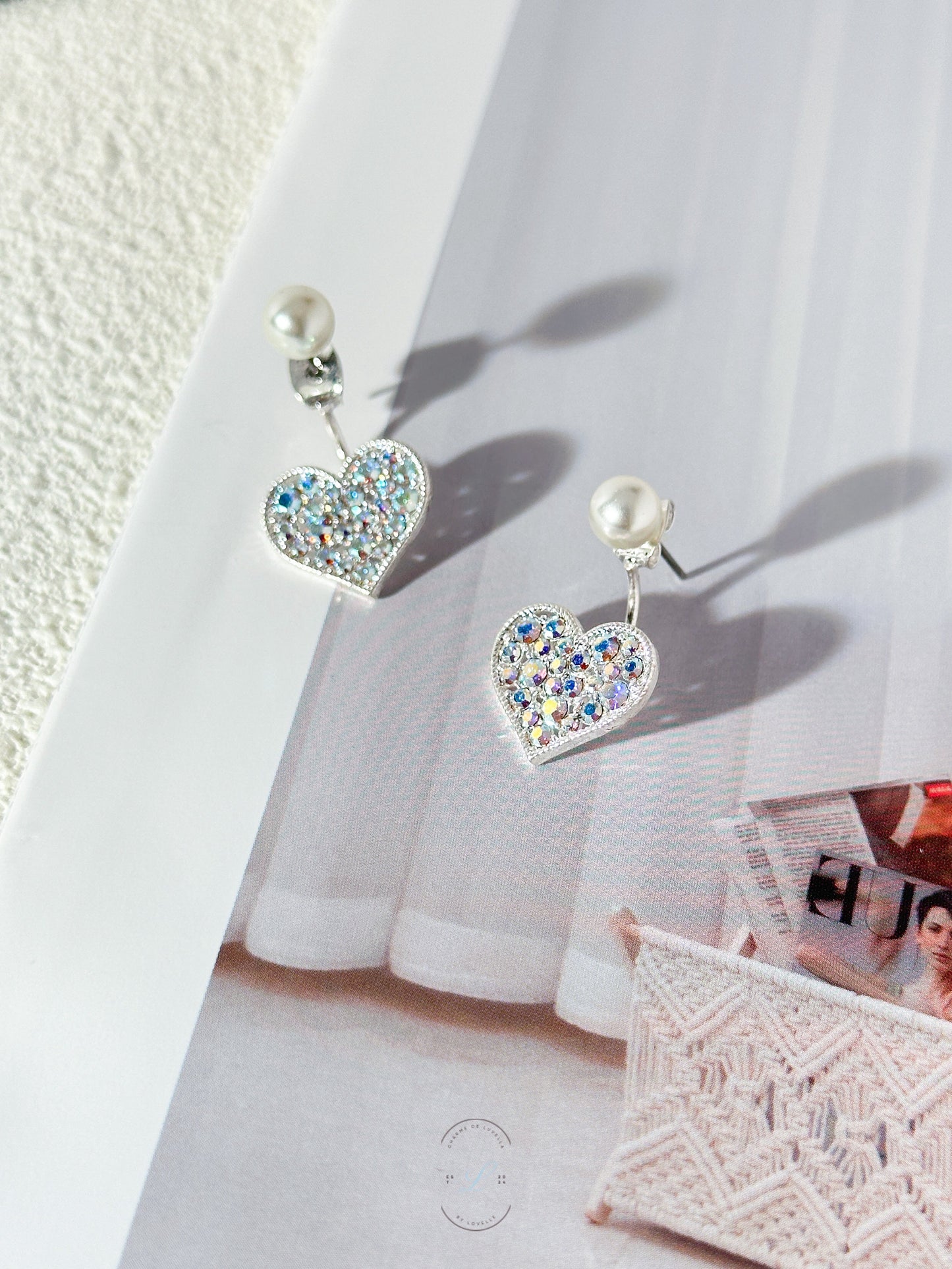 Pearl Stud Heart Earrings