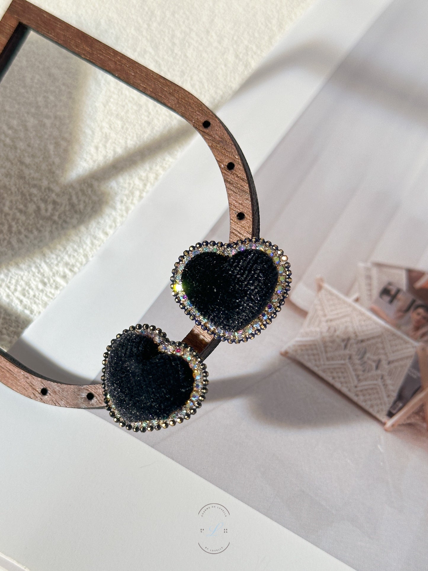 Black Velvet Hearty Earrings