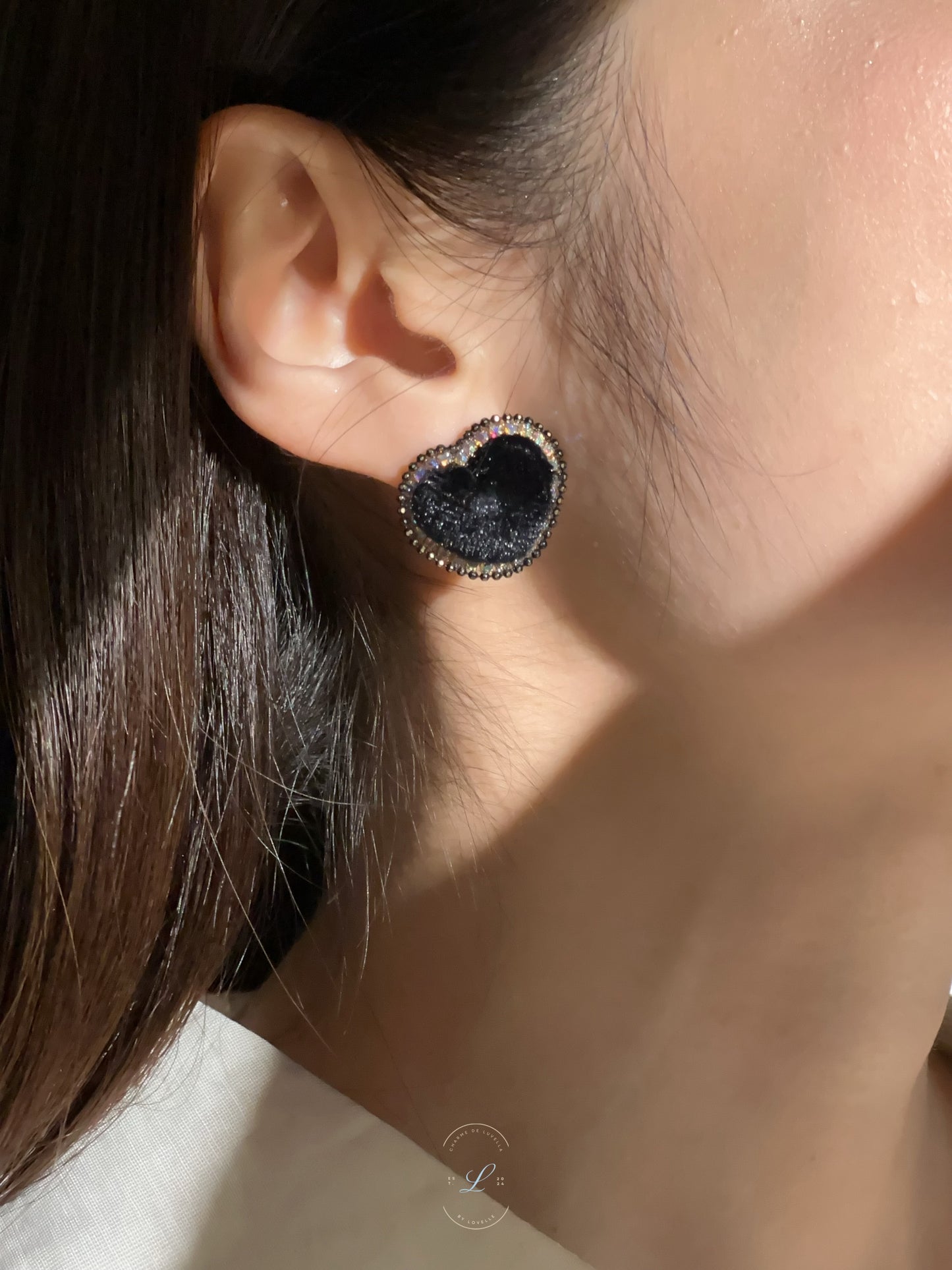 Black Velvet Hearty Earrings
